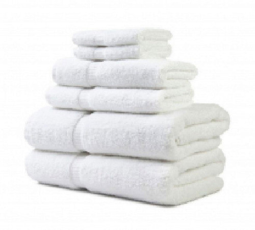 Bulk Bath Towels White Dobby Border Golden Mills