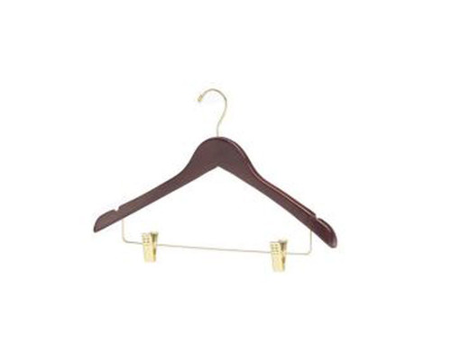 Open Hook Contoured Skirt Hangers With Clips In Bulk Case Of 100 Pieces