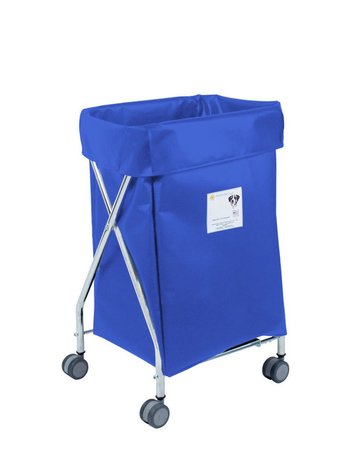 Wide Collapsible Laundry Hamper - With Blue Vinyl Bag R&B Wire