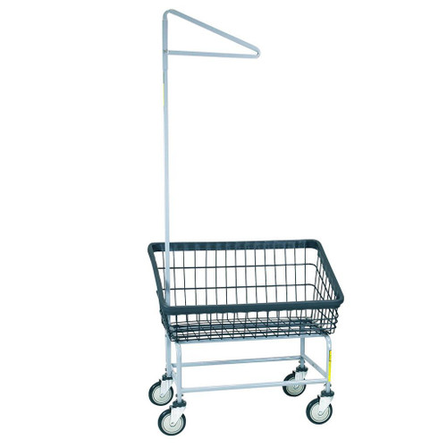 3.75 Bushel Dura-Seven™ Front Load Wire Laundry Cart with Single Pole Rack R&B Wire