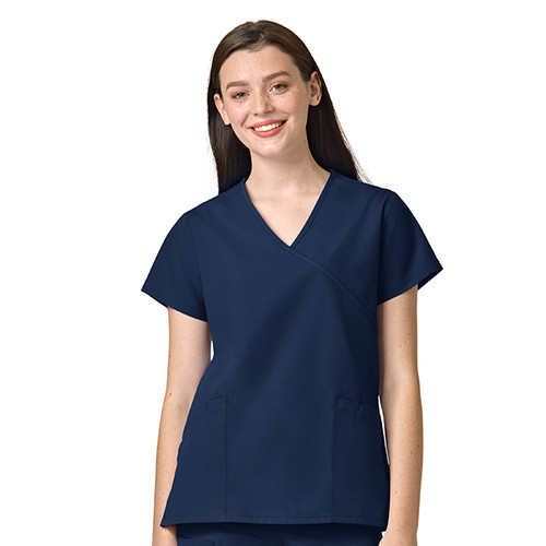 Simply Soft Mock Crossover Womens Navy Tunic Tops In Bulk Case of 72
