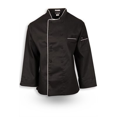 Black C851S Executive Stretch Long Sleeve Master Chef Coat