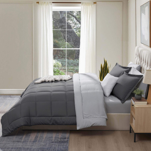 Dark Gray Bed in a Bag 7 Piece Bed Set