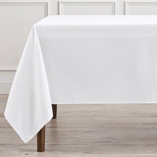 90x90 Dirona Pique Bordered White Square Tablecloth