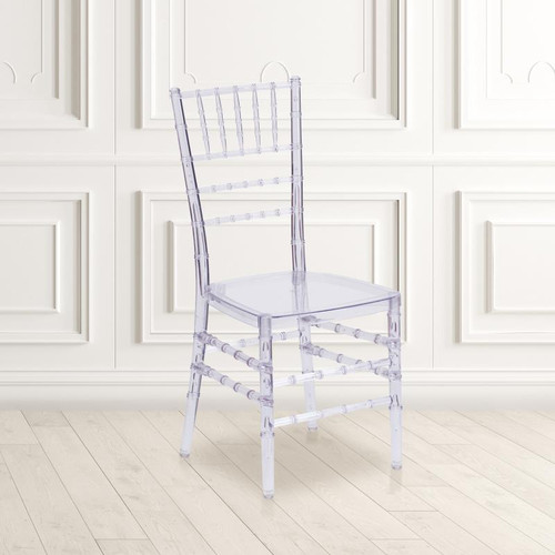 Crystal Chiavari Chairs - Clear Resin Stacking Chairs for Weddings & Events