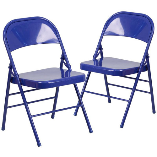 Metal Folding Chairs - COLORBURST Cobalt Blue
