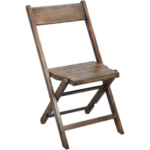 Slatted Wood Folding Chairs - Natalie - Antique Black