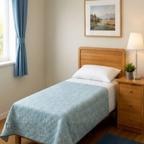 Quilted Bedspreads By Still Water Linens, Printed Designs, 66 x 110 - Calming Blue Sky