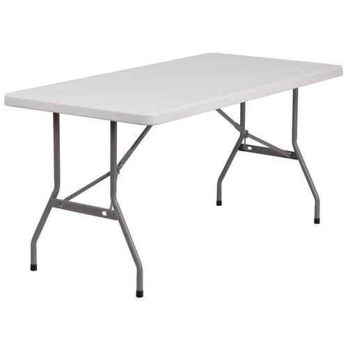 Folding Tables - Kathryn 5-Foot Granite White Plastic Table