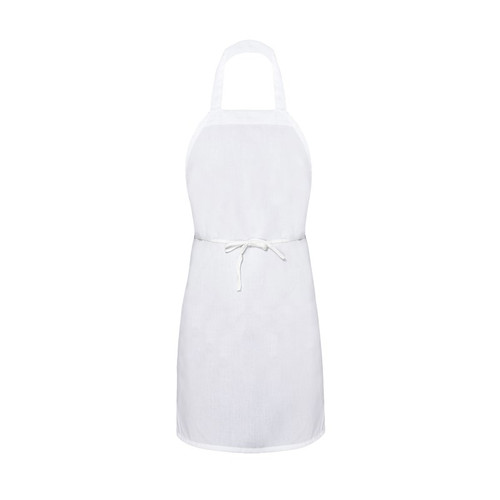 Durable No Pocket Kitchen Bib Aprons - White