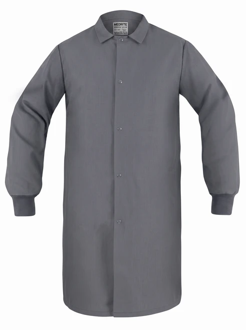 No Pocket Snap-Front Lab Coat - Medrite Gray