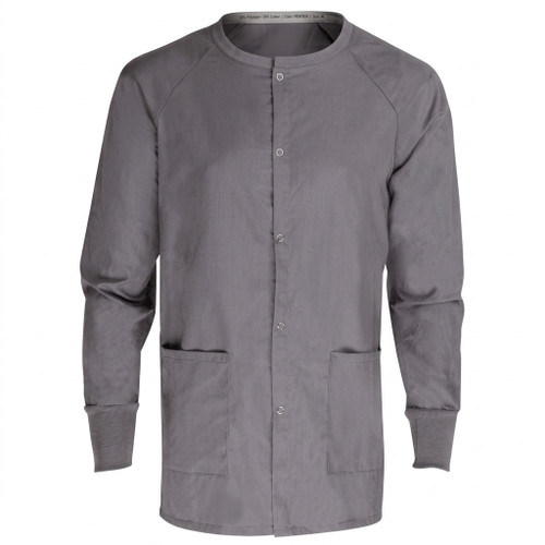Unisex Warm-Up Jacket, Poly-Cotton - Pewter