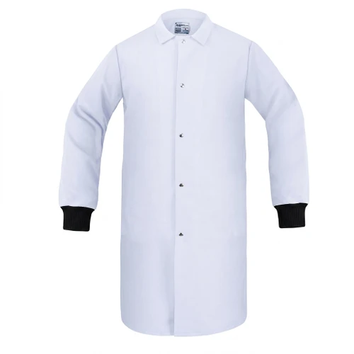 Spun Polyester No-Pocket Butcher Frock - White