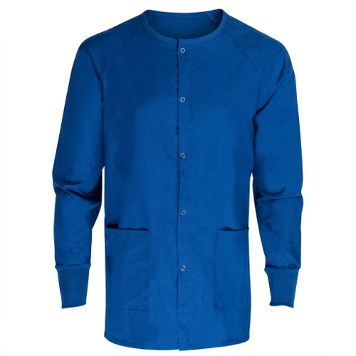 Unisex Poly-Cotton Scrub Warm-Up Jacket - Sapphire