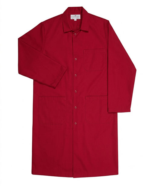 Red Butcher Frock, Upper Pocket, 6.4 oz Poly