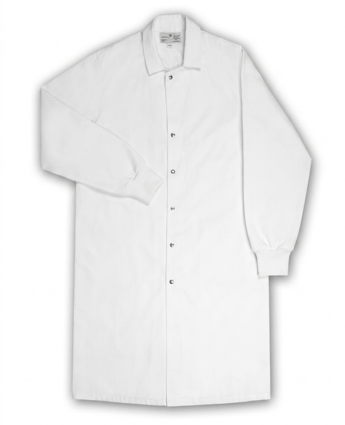 White Butcher Frock, No Pocket, Knit Cuff, 7.2 oz