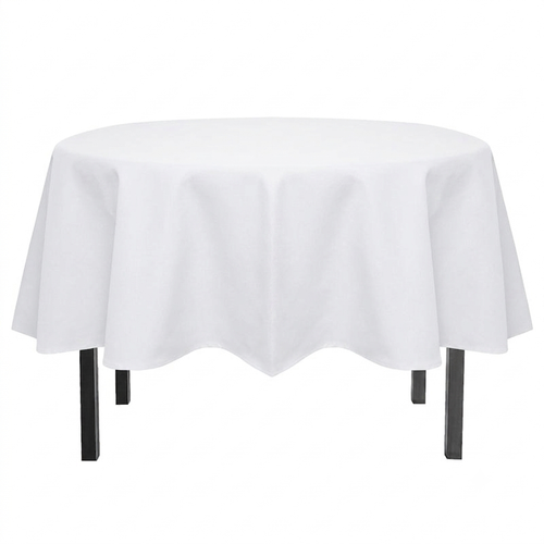 Signature Round Tablecloth, 120 Inch, White
