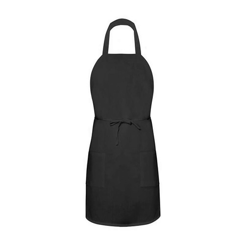 Bib Apron, 2-Pocket, 28x33, Black