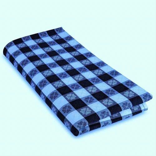 Floral Check Tablecloth, 52x52, Blue