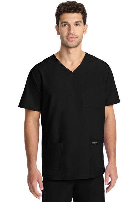 Cherokee Workwear Originals Ultra Men's Scrub Top, Straight Leg and Jogger Scrub Pants - Black