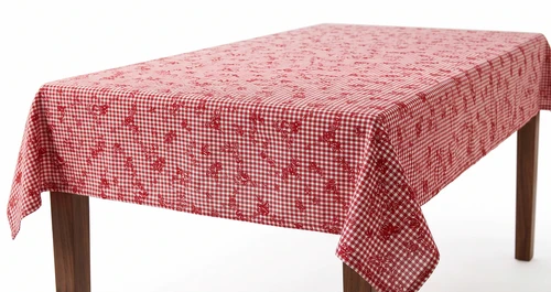 Floral Check Tablecloth, 72x72, Red