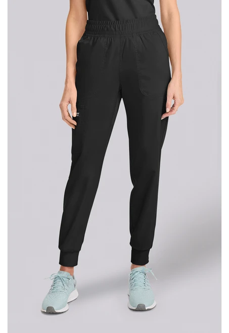 Cherokee Workwear Revolution Women's Mid Rise Jogger Scrub Pants - Black