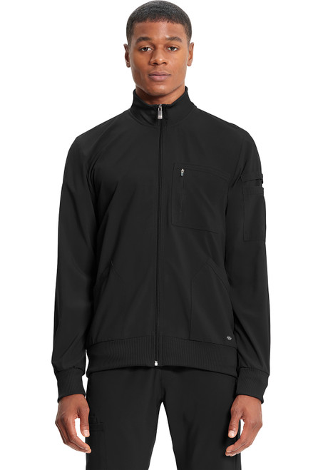 Cherokee Infinity Men's Zip Front Scrub Jacket - Black