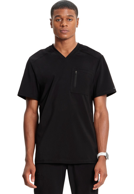 Cherokee Infinity Men's Tuckable V-Neck Scrub Top - Black