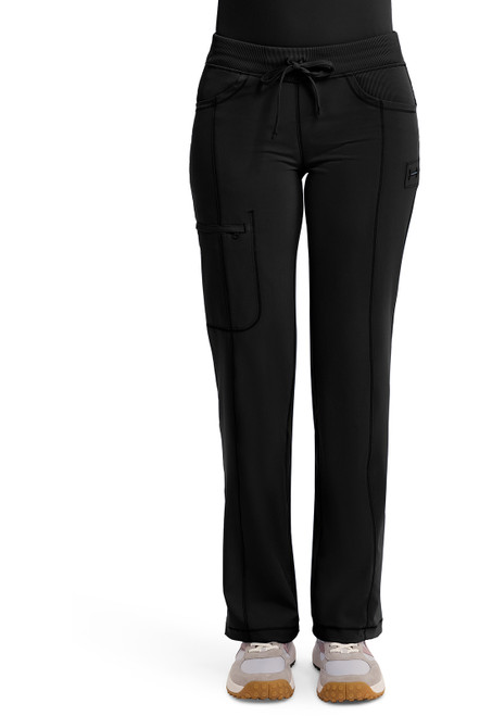 Cherokee Infinity Women's Petite and Tall Straight Leg Scrub Pants - Petite - 28 1/2 Inch Inseam - Black