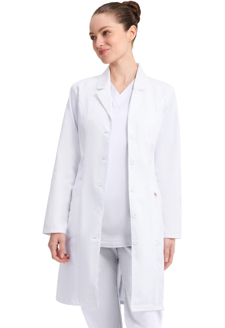 Dickies EDS Professional White Women's Lab Coats - 37 Inch Lab Coat - White