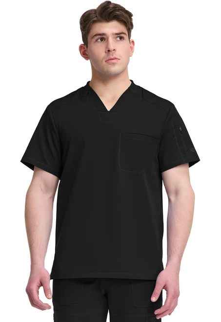 Dickies Dynamix Men's Tuckable V-Neck Scrub Top - Black