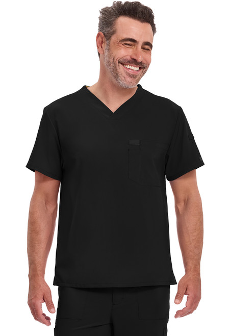 Dickies EDS Essentials Men's Tuckable V-Neck Scrub Top - Black
