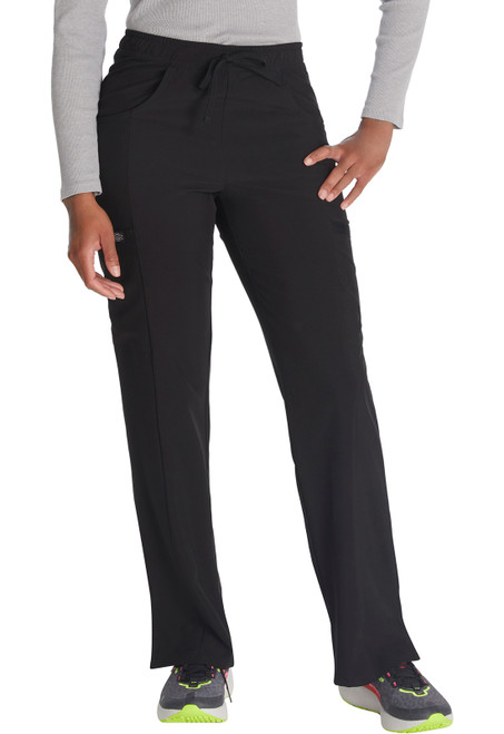 Dickies EDS Essentials Women's Petite and Tall Straight Leg Drawstring Scrub Pants - Petite - 28 Inch Inseam - Black