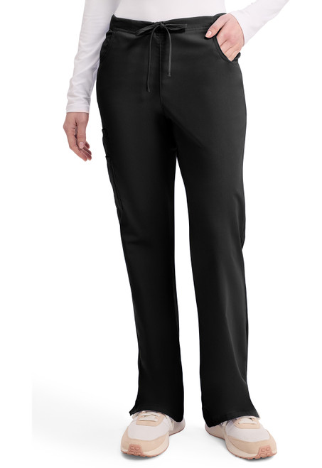 Dickies EDS Signature Women's Flare Leg Drawstring Cargo Scrub Pants - Black