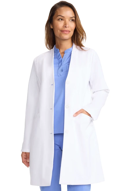 Healing Hands White Coat Women's 34 Inch V-Neck Lab Coat - White