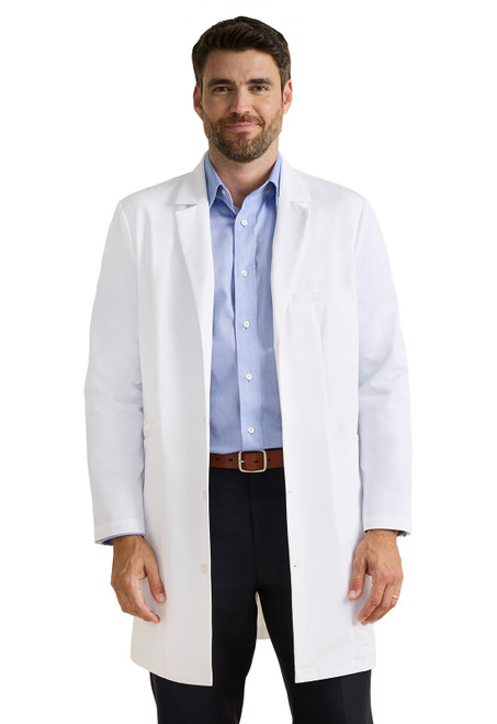 Healing Hands White Coat Men's Lawrence 37 Inch Lab Coat - White
