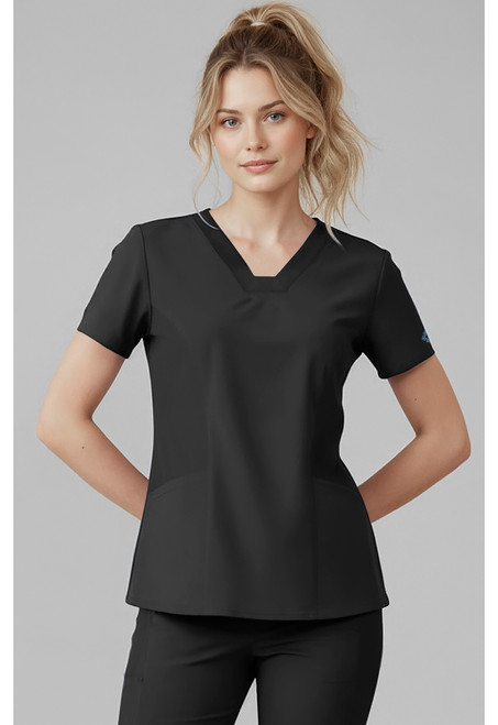 Med Couture Insight Women's Shaped V-Neck Scrub Top - Black