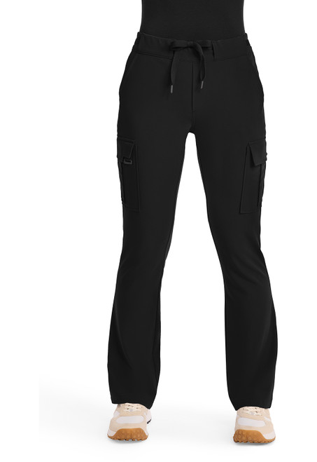 Healing Hands Quest Women's Petite and Tall Flare Leg Scrub Pants - Petite - 28 1/2 Inch Inseam - Black