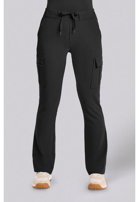 Healing Hands Quest Women's 6 Pocket Flare Leg Scrub Pants - Black