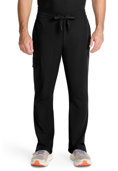 Healing Hands Quest Men's Angelo Short and Tall Zip Fly Scrub Pants - Short - 29 1/2 Inch Inseam - Black