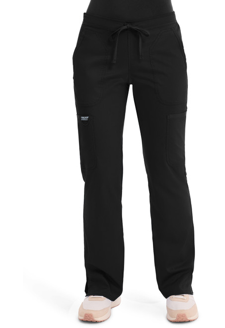 Cherokee Workwear Revolution Women's Petite and Tall Moderate Flare Leg Scrub Pants - Petite - 28 1/2 Inch Inseam - Black