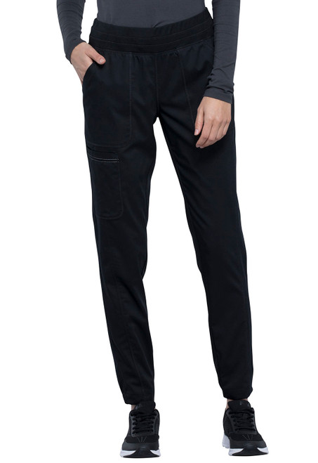 Cherokee Workwear Revolution Women's Petite and Tall Natural Rise Jogger Scrub Pants - Petite - 26 1/2 Inch Inseam - Black