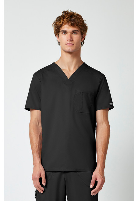Cherokee Workwear Revolution Men's Tuckable V-Neck Scrub Top - Black