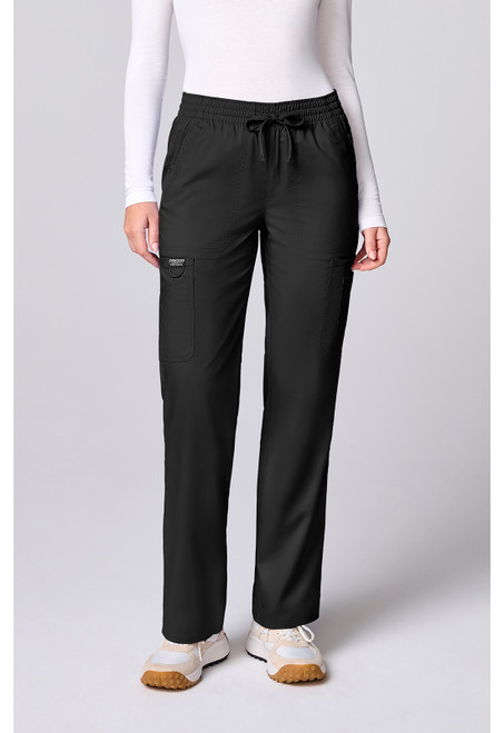 Cherokee Workwear Revolution Women's 12 Pocket Straight Leg Scrub Pants - Black