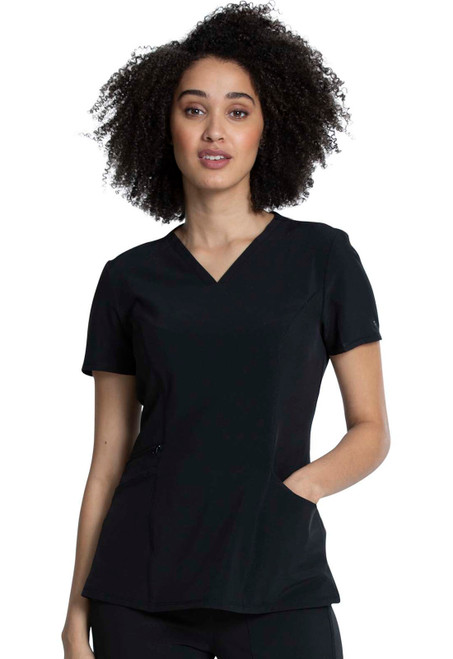 Cherokee Allura Women's Princess Seam V-Neck Scrub Top - Black