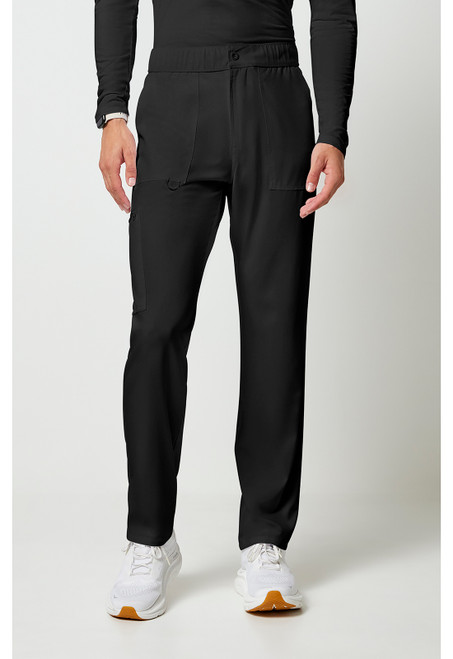 Cherokee Allura Men's Natural Rise Straight Leg Scrub Pants - Black
