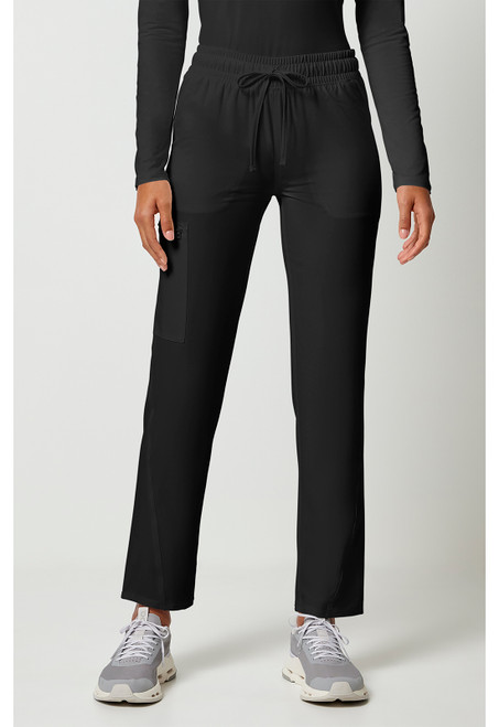 Cherokee Allura Women's Mid Rise Tapered Leg Scrub Pants - Black
