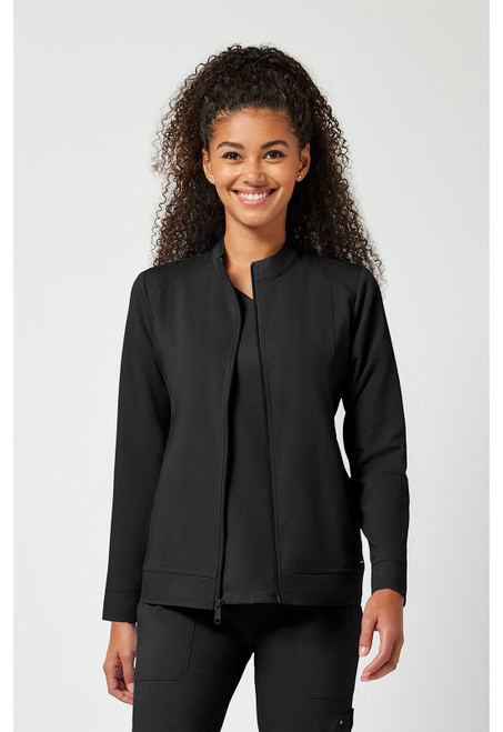 Healing Hands Purple Label Women's Dakota Zip Front Scrub Jacket - Black