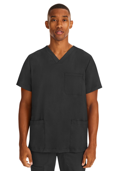 Healing Hands Purple Label Men's Jake V-Neck Scrub Top - Black