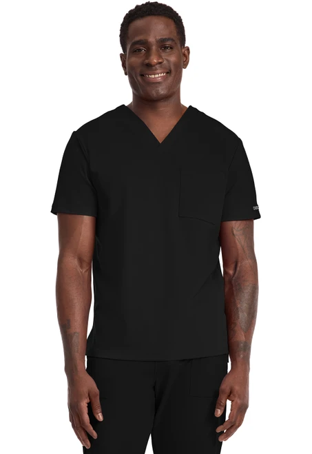 Cherokee Achieve Men's Tuck-In V-Neck Scrub Top - Black